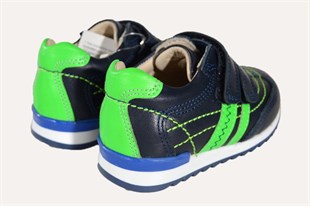 Ayakkabı 21-25Ortopedia Bebek Ayakkabı Lacivert Yeşil Deri 1058