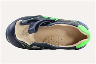 Ayakkabı 26-36Ortopedia Çocuk Ayakkabı Lacivert Yeşil Deri - 1762